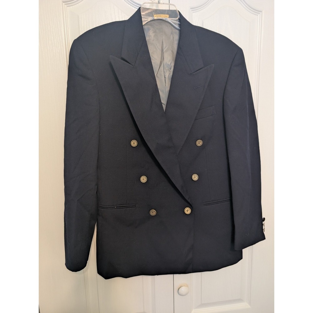 Nino Cerruti Men's Navy Overcoat %100 Wool Made In USA